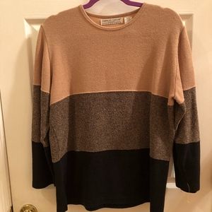 Tri Colored Women's Sweater Long Sleeves